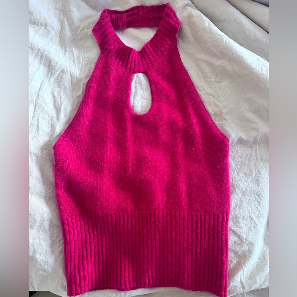 Women's 🩷 Hot Pink 🩷 Fuzzy Halter Top